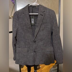 All Saints Men's Houndstooth Blazer - Black and White